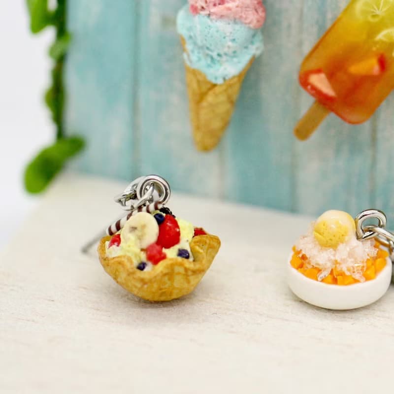 袖珍清涼夏日冰品套組耳環 Miniature Ice Cream earring 芒果冰