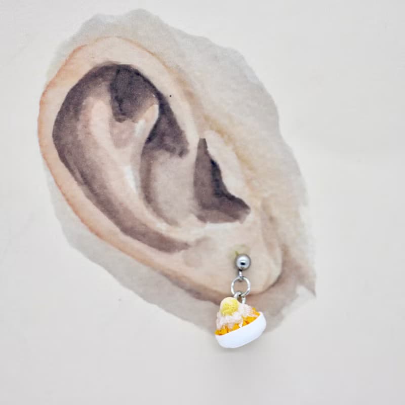 袖珍清涼夏日冰品套組耳環 Miniature Ice Cream earring 芒果冰