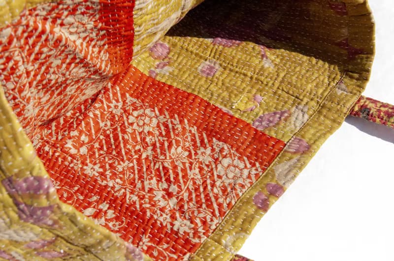 手縫紗麗布側背包/刺繡側背包/刺繡肩背包/手縫紗麗線側背包-森林