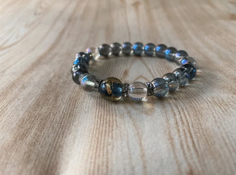 【琉璃系列】紫藍金箔琉璃珠手鍊