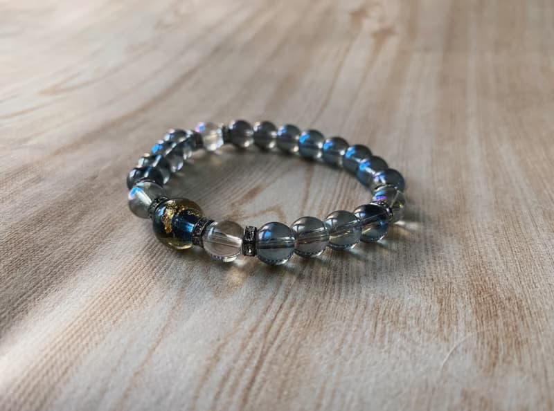 【琉璃系列】紫藍金箔琉璃珠手鍊