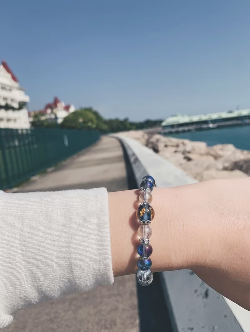【琉璃系列】紫藍金箔琉璃珠手鍊