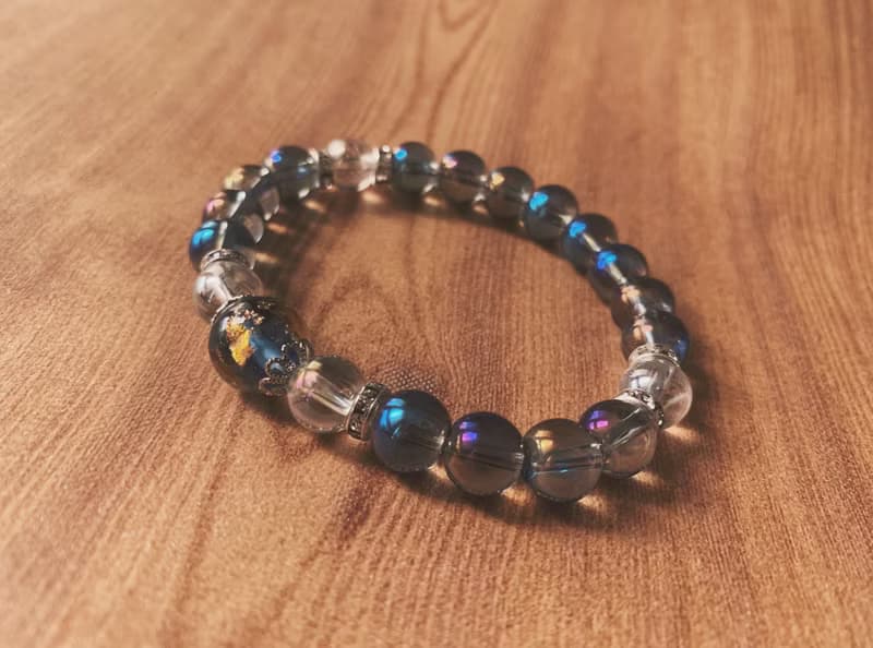 【琉璃系列】紫藍金箔琉璃珠手鍊