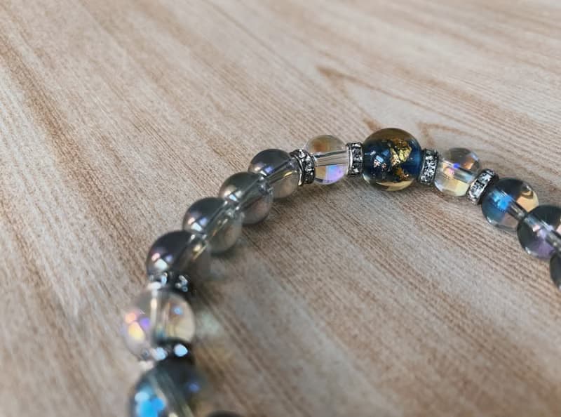 【琉璃系列】紫藍金箔琉璃珠手鍊