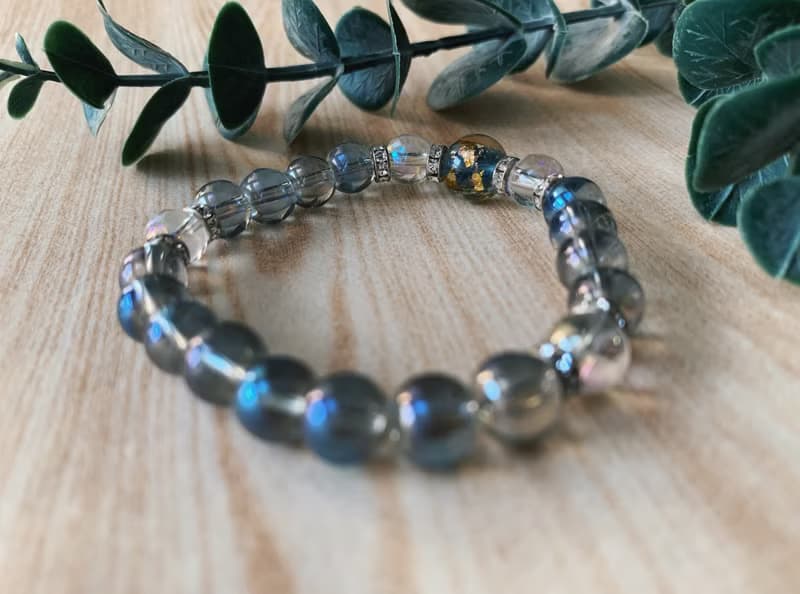 【琉璃系列】紫藍金箔琉璃珠手鍊