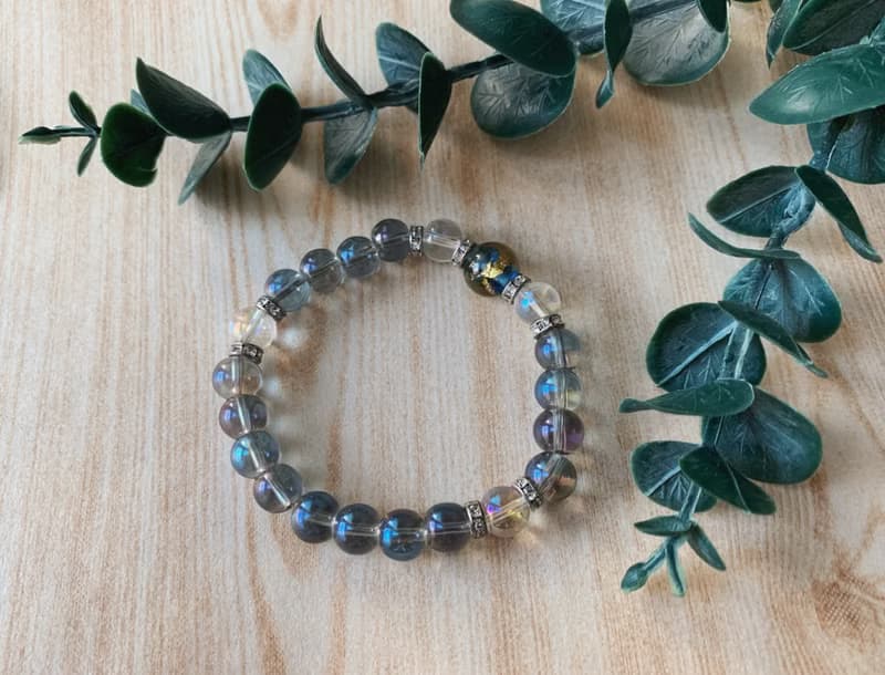 【琉璃系列】紫藍金箔琉璃珠手鍊