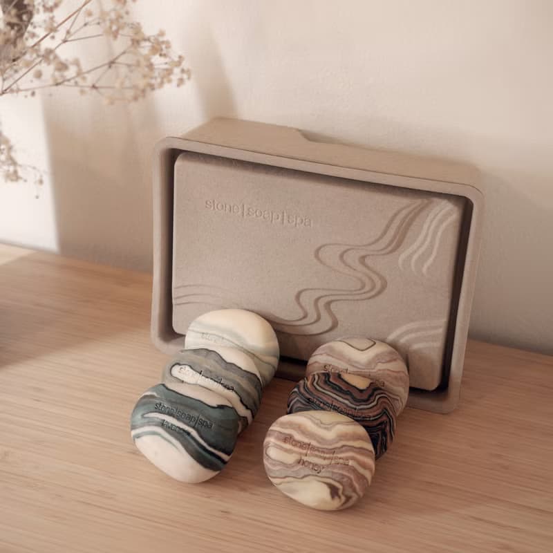 反璞歸真禮盒 鵝卵石香氛輕柔磨砂皂 果韻花香