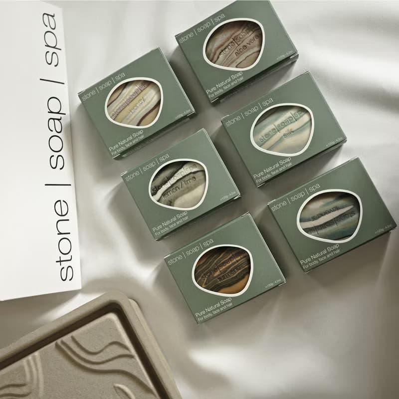 反璞歸真禮盒 鵝卵石香氛輕柔磨砂皂 果韻花香