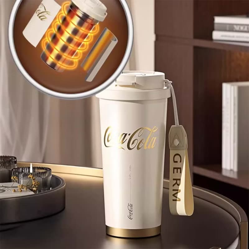 GERM可口可樂咖啡杯女生高顏值隨行吸管水杯大容量保溫杯