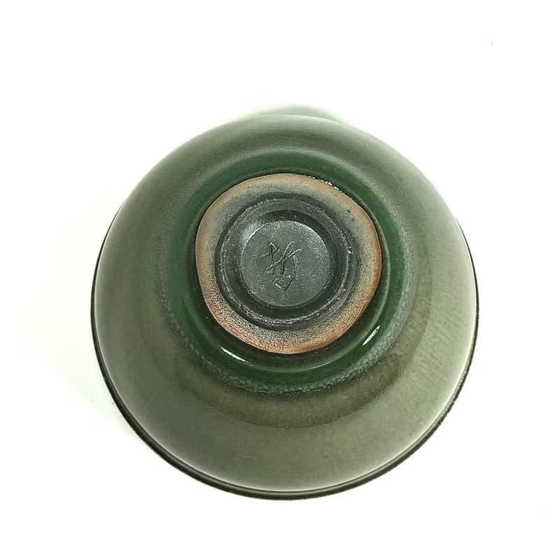 手作柴燒 墨玉茶碗 Jade001
