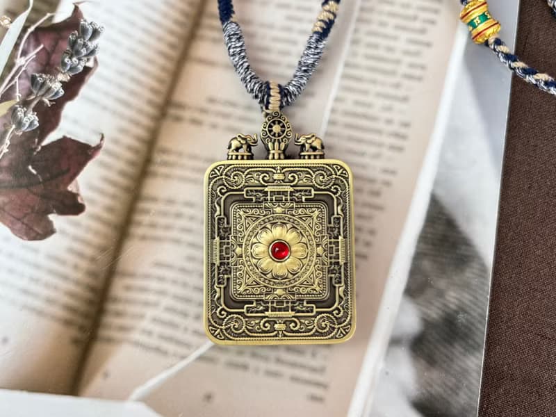 高卡綠度母唐卡吊墜