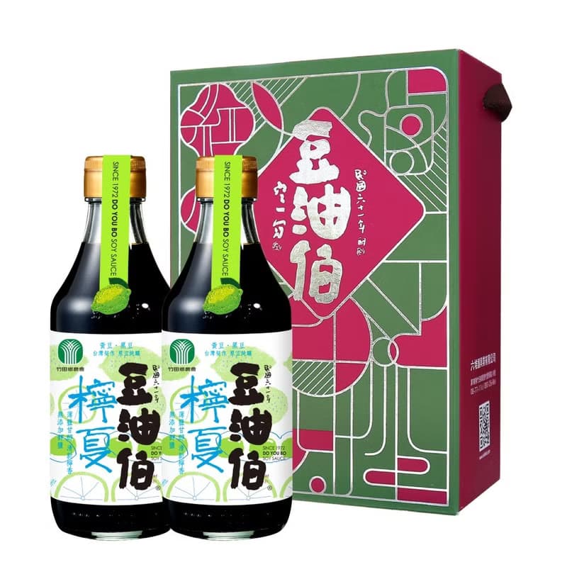 【豆油伯】窗花2入禮盒 (檸夏釀造醬油300ml x 2) /母親節送禮/
