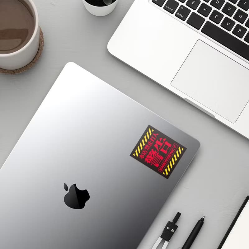 警告 本店禁止打人 防水貼紙組合 可貼筆電 行李箱 汽機車 030