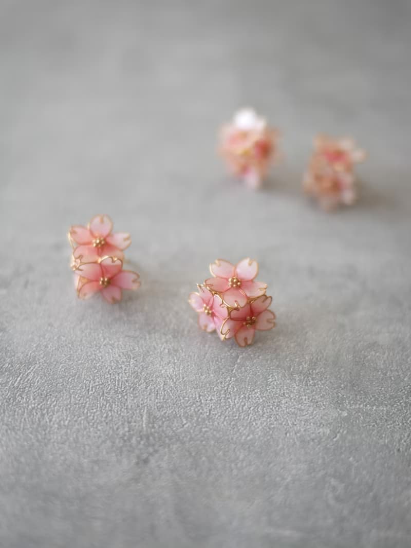 河津桜　ピアス・イヤリング