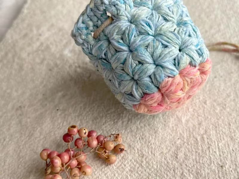 Knitting 生命之花束口御守 - 我中有你 稍高款