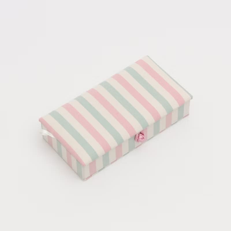Vintage stripe sewing kit mini storage box