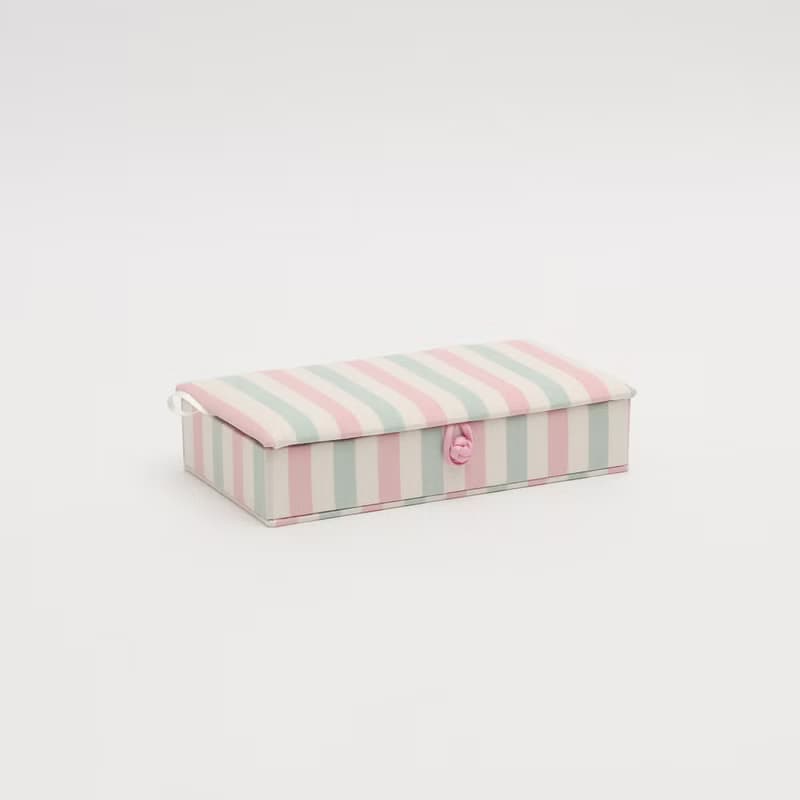 Vintage stripe sewing kit mini storage box