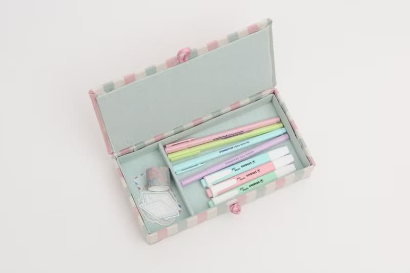 Vintage stripe sewing kit mini storage box