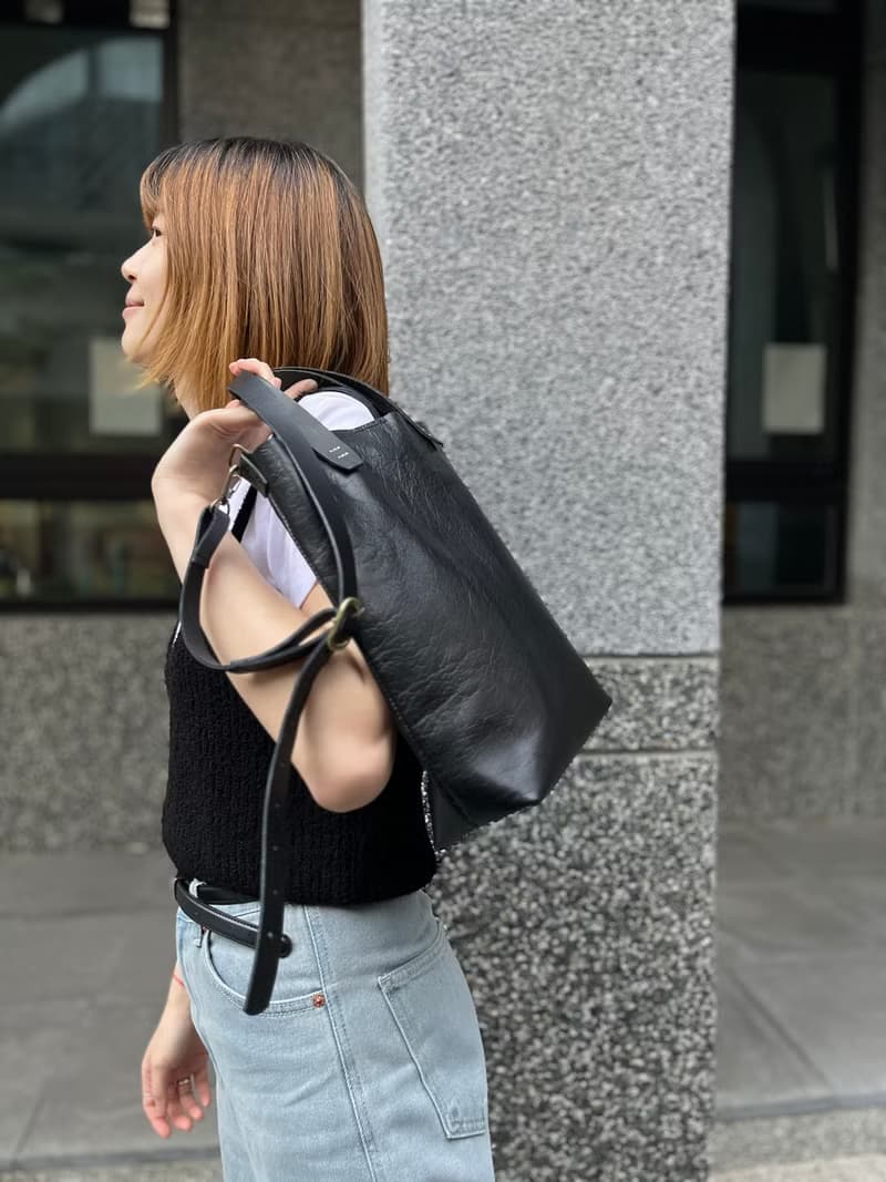 【不是小廢包是大廢包】黑色軟軟 手工牛皮 肩背 手提包