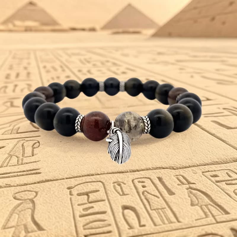 【埃及金運】天然帝王青金 巴西紫晶手鍊 | 晶石共鳴  平衡心靈