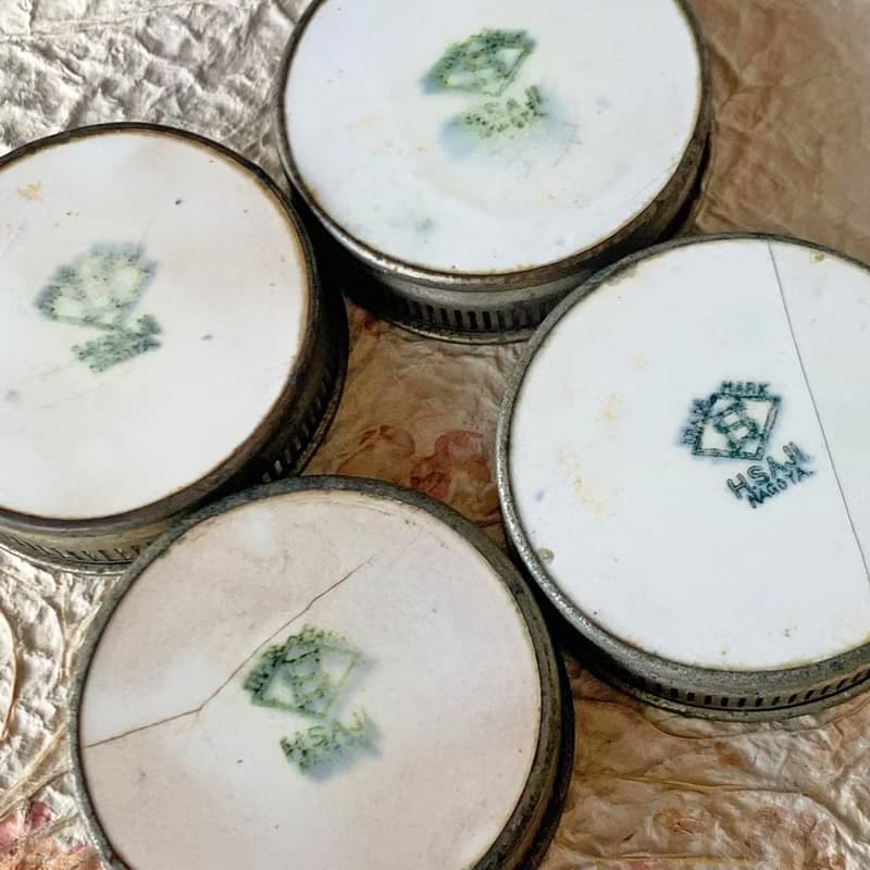 日本 古典日式手繪紫羅蘭茶托│永恆的美好 昭和時期出品