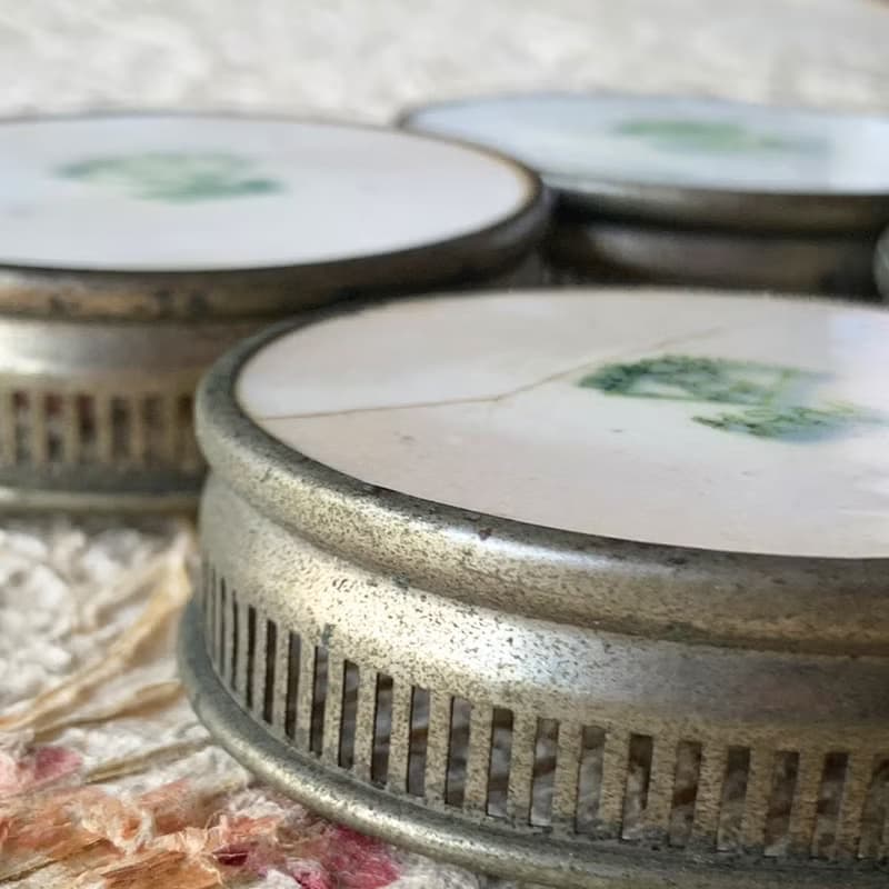 日本 古典日式手繪紫羅蘭茶托│永恆的美好 昭和時期出品