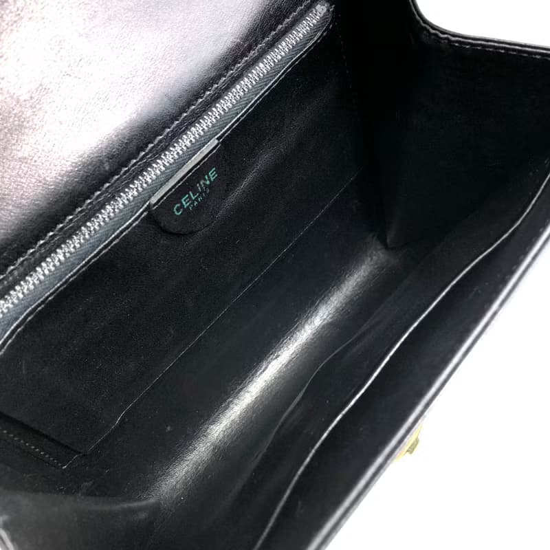 【 日本直送　名牌中古包 】CELINE セリーヌ ショルダーバッグ ブラック ブラゾン レザー vintage ヴィンテージ オールド zfryrd