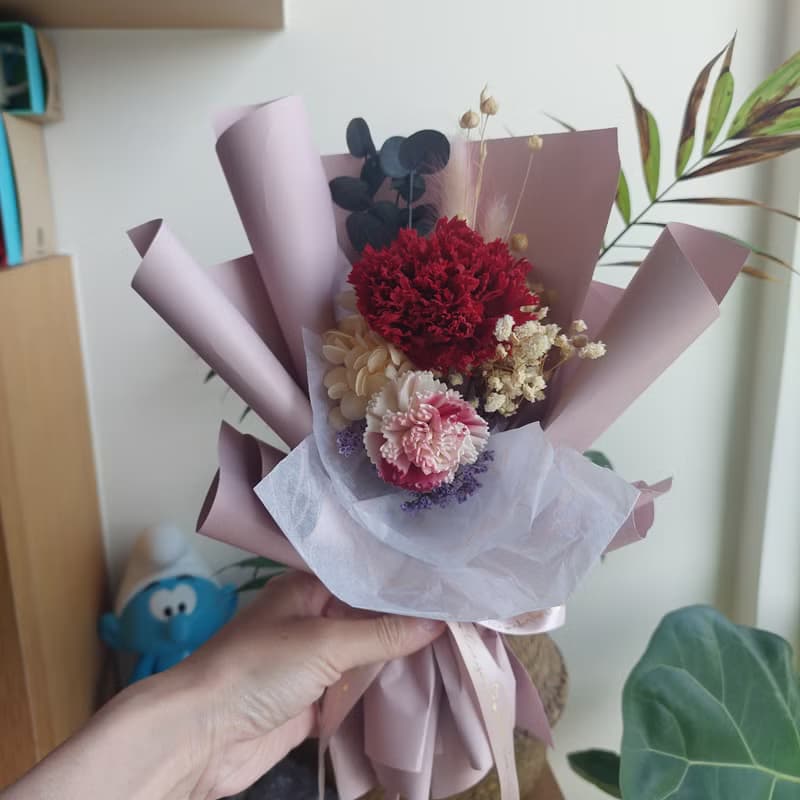 one & only不凋康乃馨花束 韓式康乃馨永生花束  母親節禮物