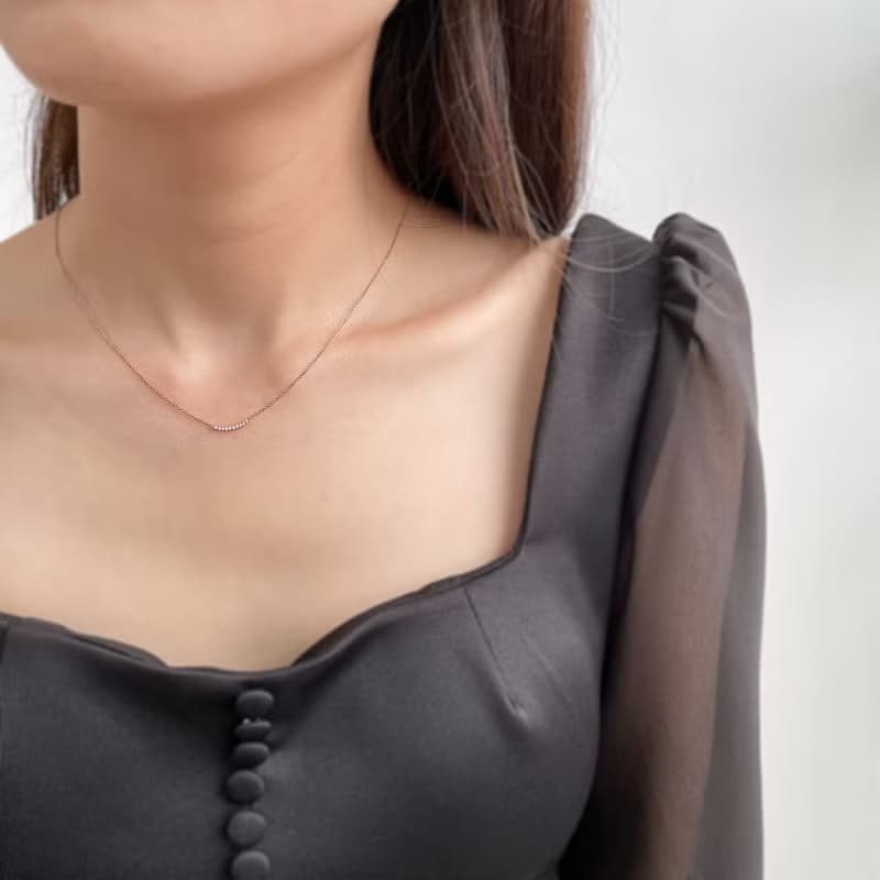 簡約微笑鑽石項鍊