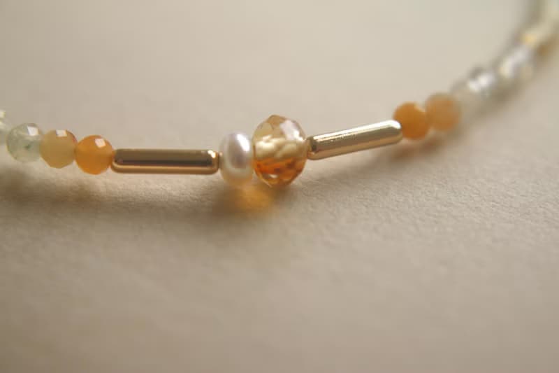 手鍊 黃水晶 瑪瑙 珍珠 - 轉變 -