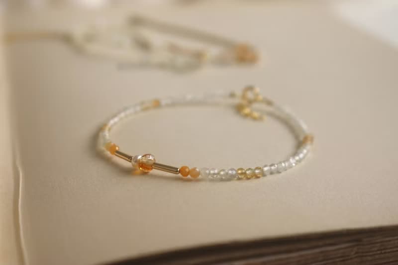 手鍊 黃水晶 瑪瑙 珍珠 - 轉變 -