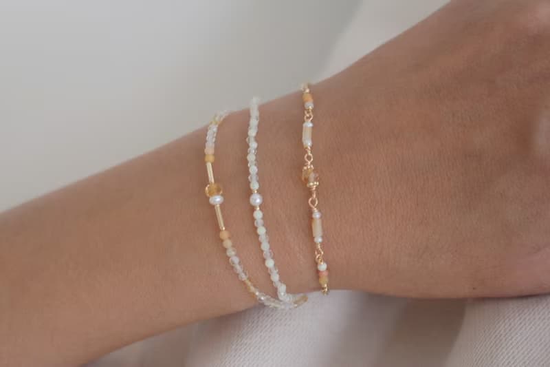 手鍊 黃水晶 瑪瑙 珍珠 - 轉變 -