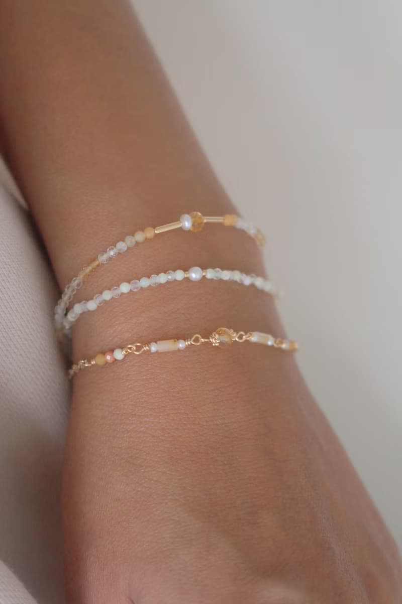 手鍊 黃水晶 瑪瑙 珍珠 - 轉變 -