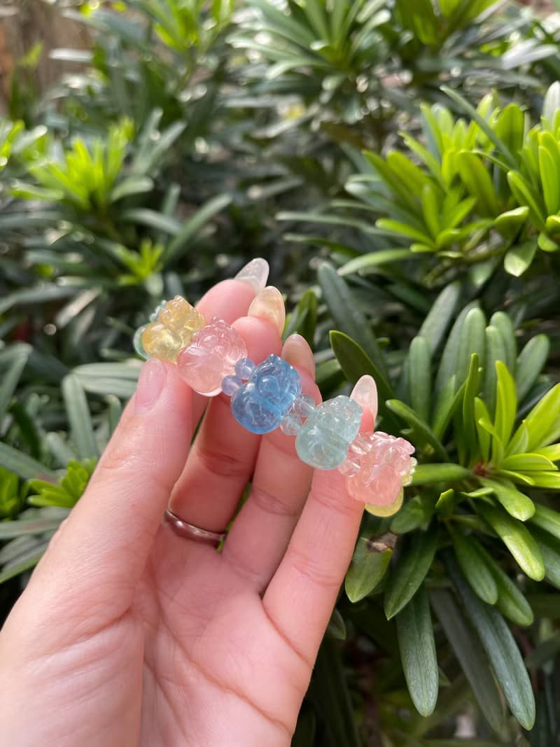 【絕版特惠】巴西 天然彩摩根石貔貅手鏈