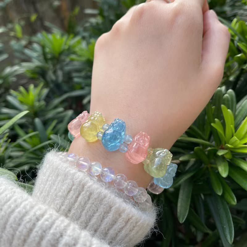 【絕版特惠】巴西 天然彩摩根石貔貅手鏈