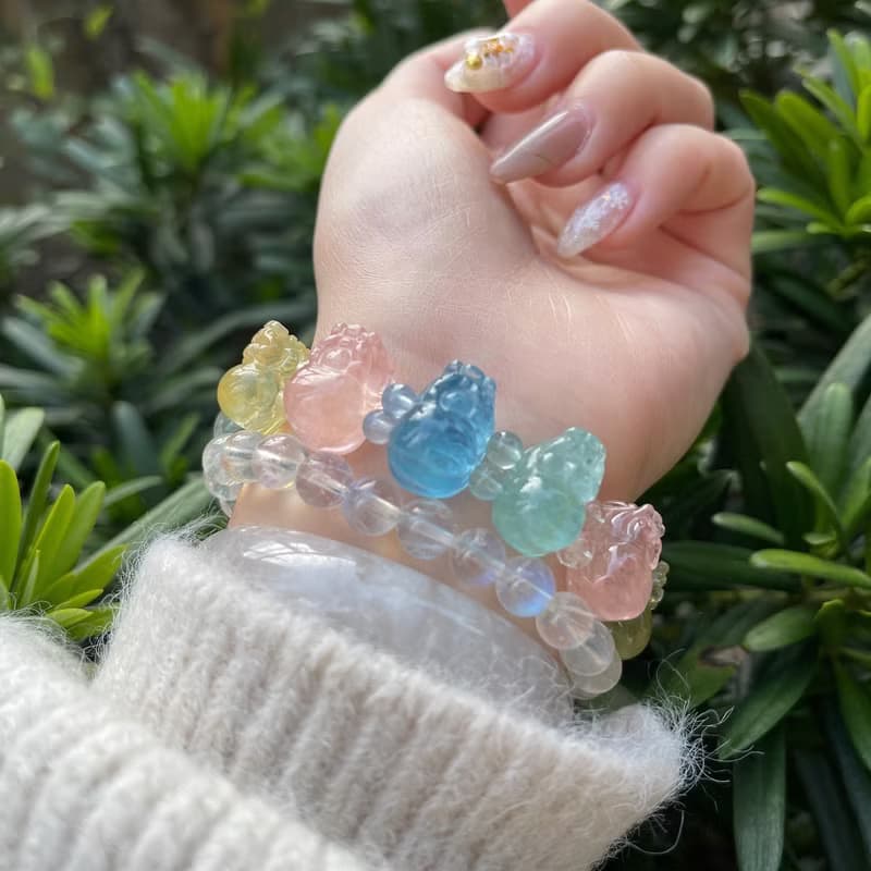 【絕版特惠】巴西 天然彩摩根石貔貅手鏈