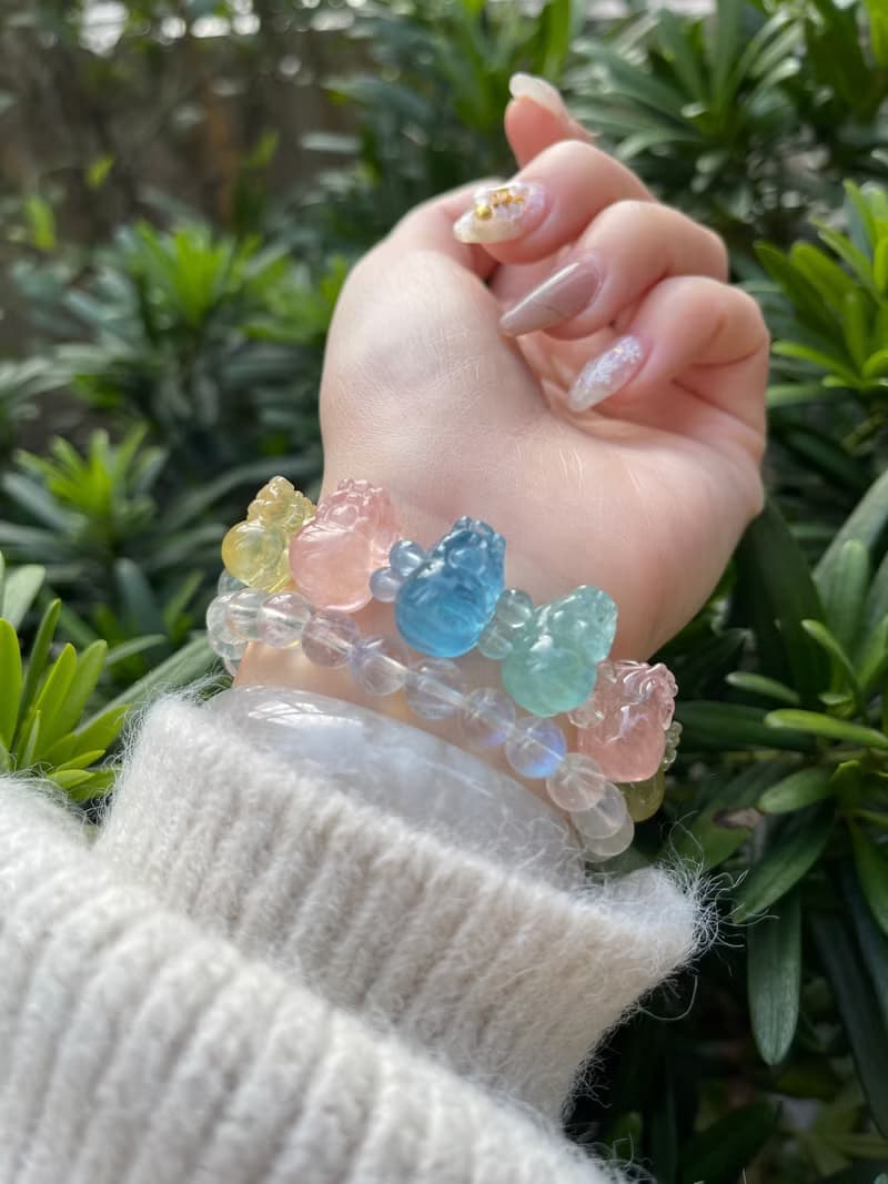 【絕版特惠】巴西 天然彩摩根石貔貅手鏈