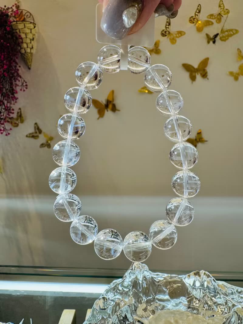 清透料高冰透體天然藍針11mm34.55g吸收自身濁氣增加個人氣場