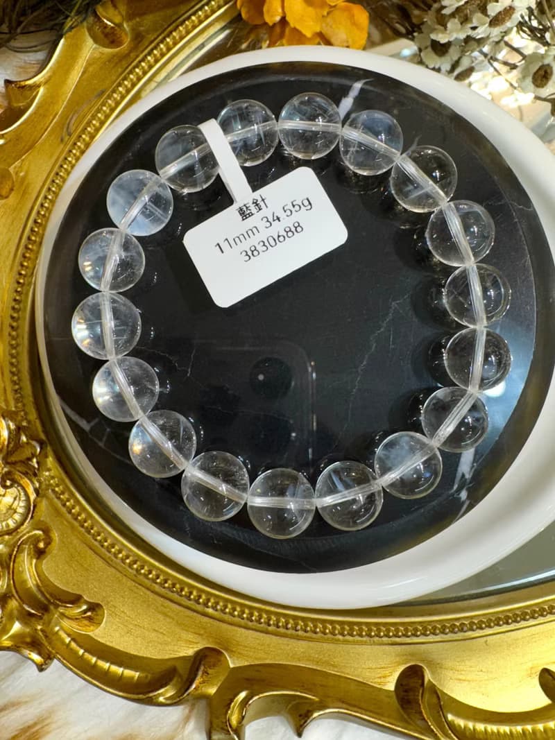 清透料高冰透體天然藍針11mm34.55g吸收自身濁氣增加個人氣場