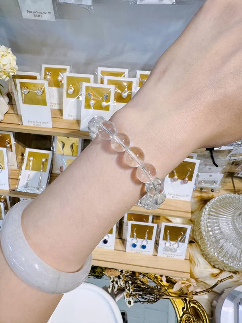 清透料高冰透體天然藍針11mm34.55g吸收自身濁氣增加個人氣場