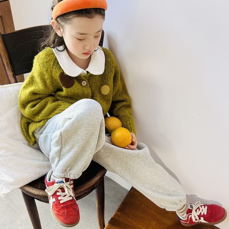 灰色純棉加厚束腳運動褲 / 休閒褲 褲子 童裝