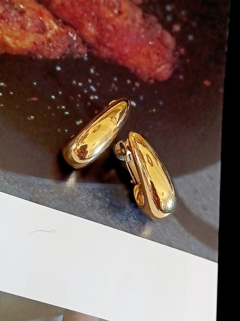 vintage jewelry  NAPIER 氣質金色水滴勾型 夾式耳環