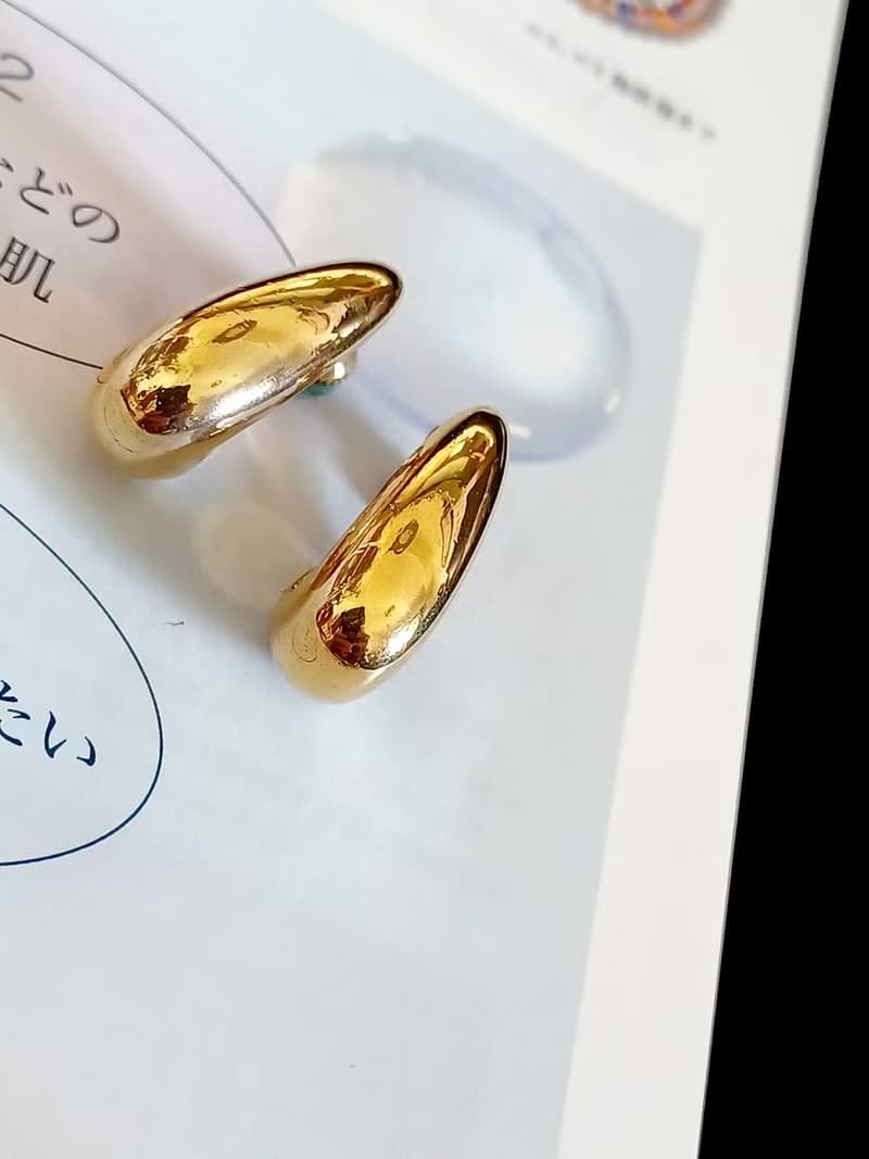 vintage jewelry  NAPIER 氣質金色水滴勾型 夾式耳環