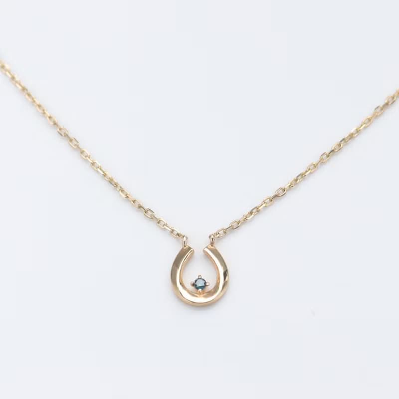 18K Blue Diamond Horse's Hoof Necklace 藍鑽石馬蹄項鍊