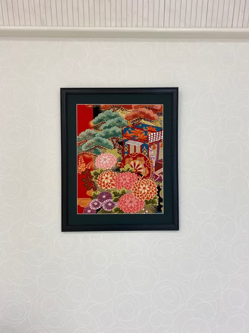 きものアート　vintage 和モダン アートパネル 和風インテリア 梅 プレゼント 結婚祝 新築祝 長寿祝 縁起物 014 made in japan