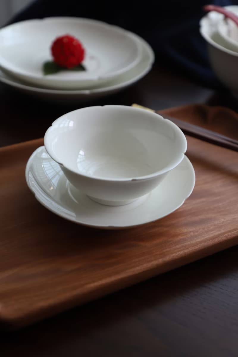 葵口飯碗 米白釉餐具 中式宋風 景德鎮白瓷