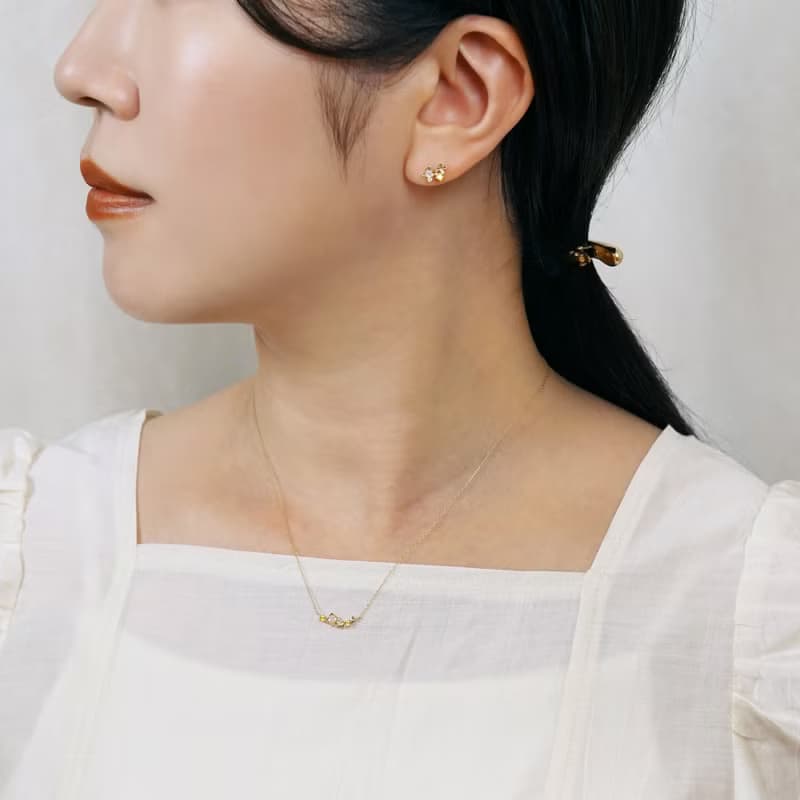 【誕生花珠寶】 十月 - 香橄欖耳環 (18K/10K 黃金)