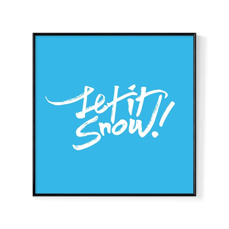 Let It Snow ! - 冬季/下雪/文字/藍色/文青/方形/掛畫/聖誕禮物