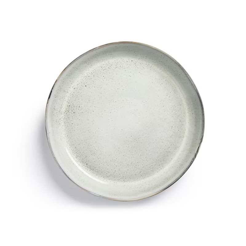 炻釉彩手工製大餐盤/裝飾盤 33cm 淺灰
