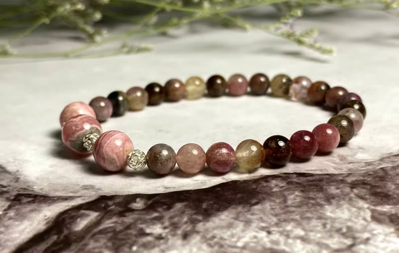 快速出貨 天然彩色碧璽x紅紋石x925銀飾手鍊/碧璽手鍊/紅紋石手鍊